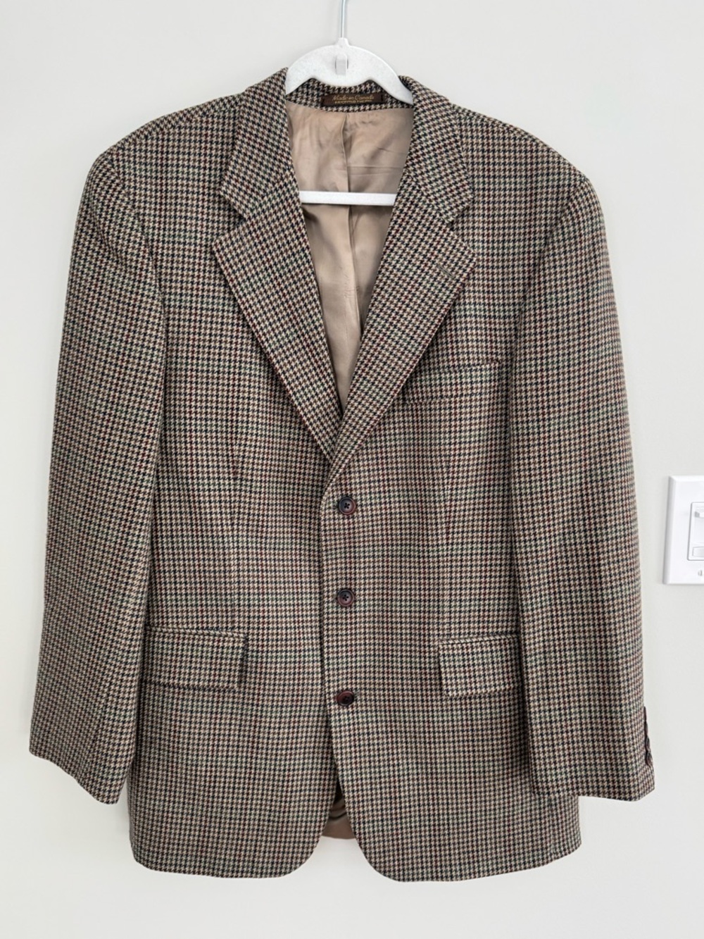 Vintage Chaps by Ralph Lauren Men's Wool Houndstooth Blazer/Sports Coat Sz. 42 T